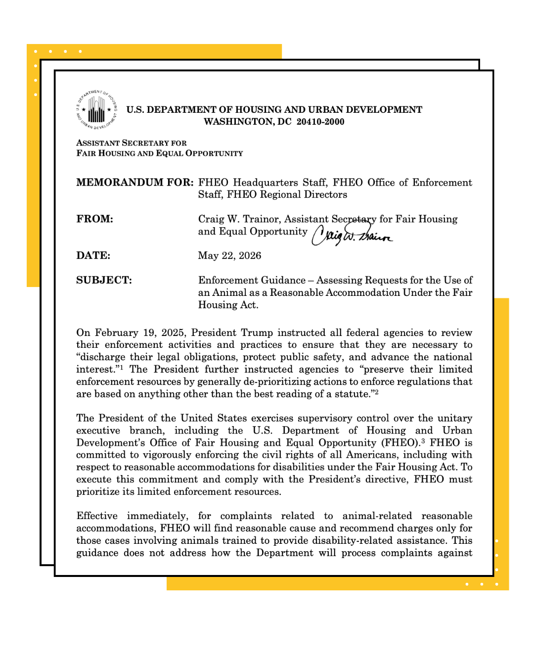 HUD Memo HUD Memo